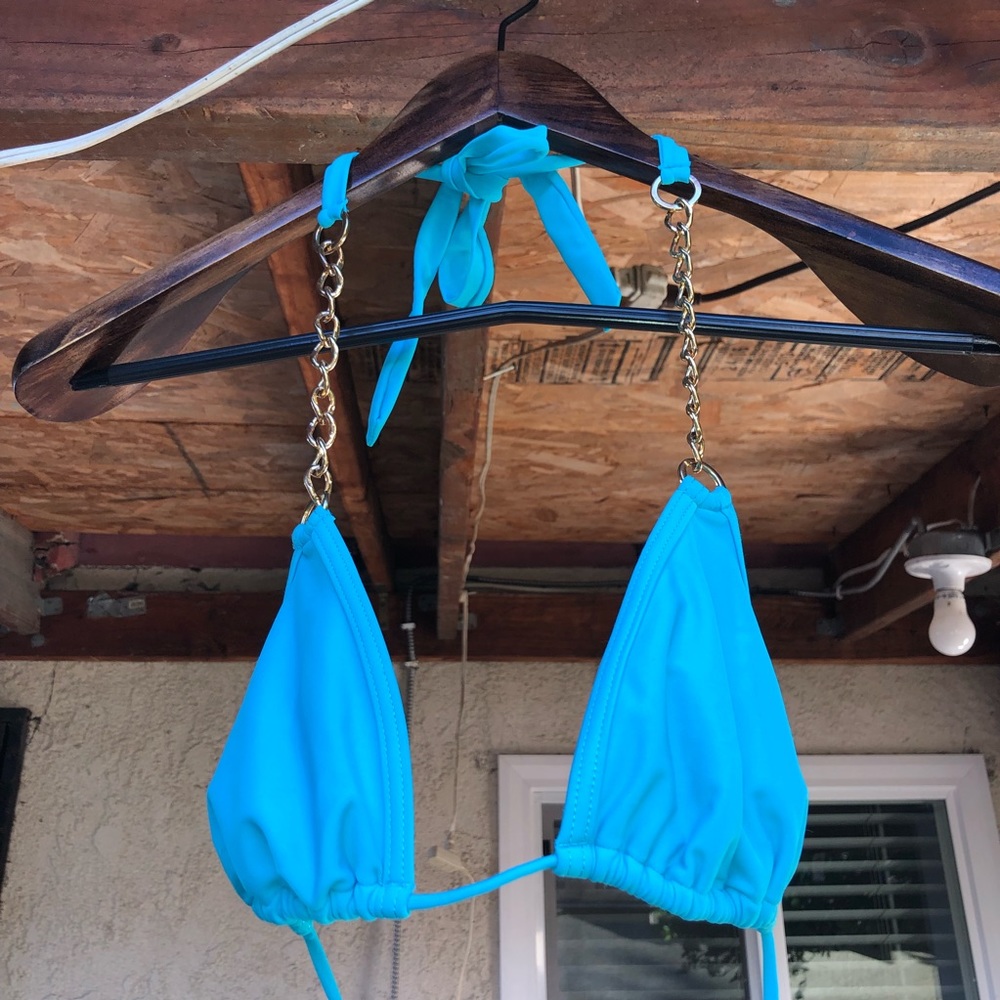 Blue and Gold Bikini Top